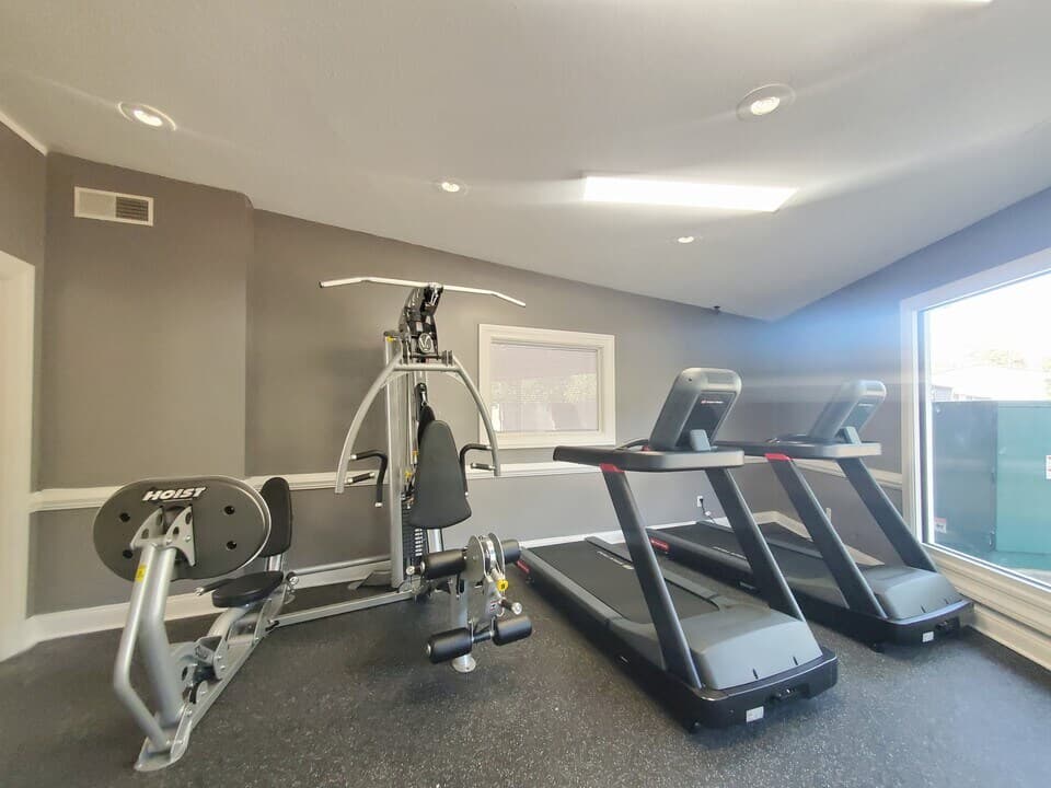 Strength training equipment in the fitness center